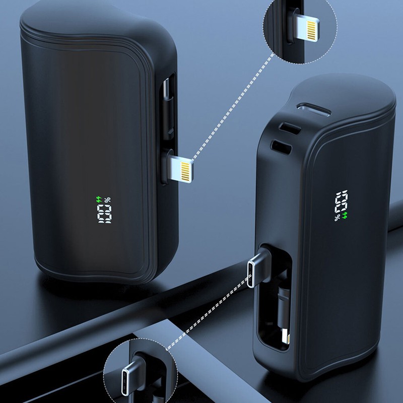 10000mAh Power Bank Mini Portable Battery Charger with Cable For iPhone Android