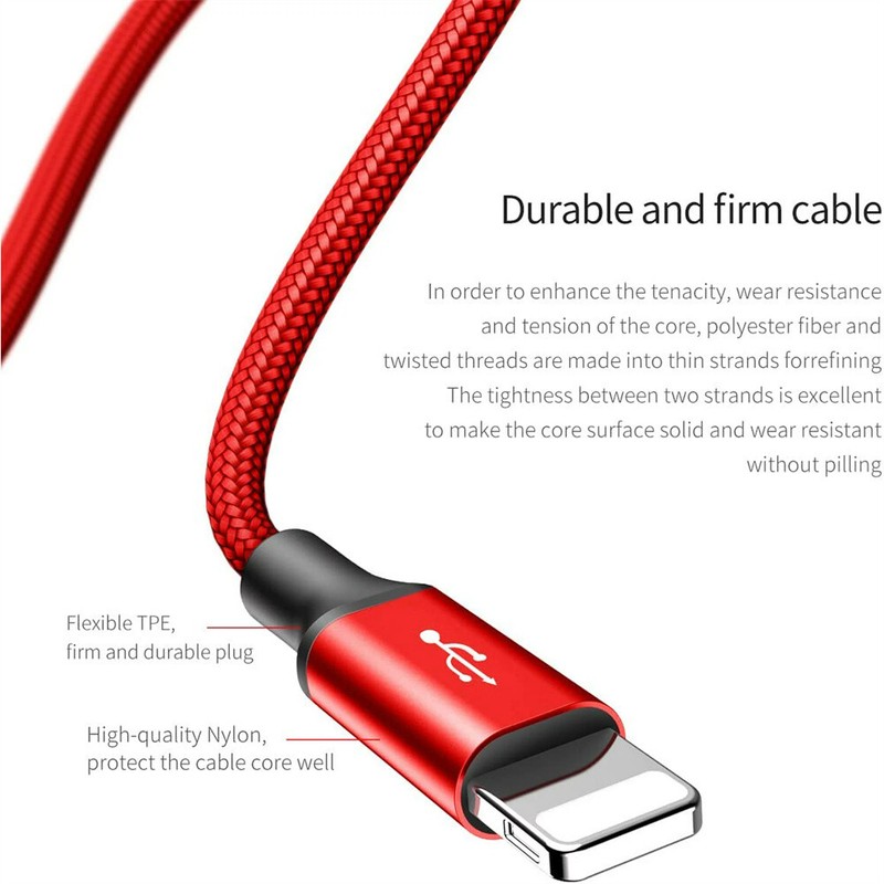 3 in 1 Fast Charging Cable Cell Phone Charger Cord For iPhone/Type C/Micro LOT gallery