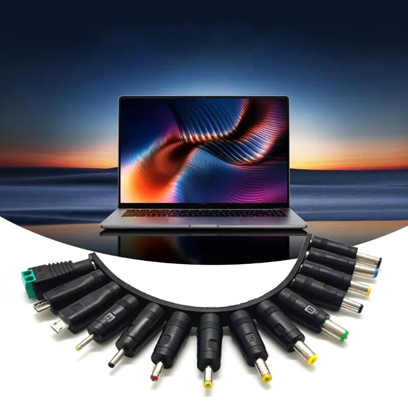 Universal Power Adapter Tips Connector 5.5x2.1mm Set for Laptop Charger 14 in 1 gallery
