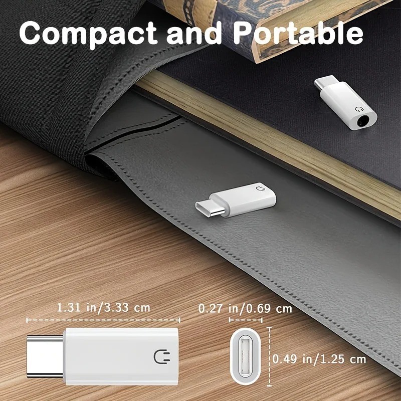 2 Pack USB-C Type C Adapter Port to 3.5MM Aux Audio Jack Earphone Headphone Car gallery