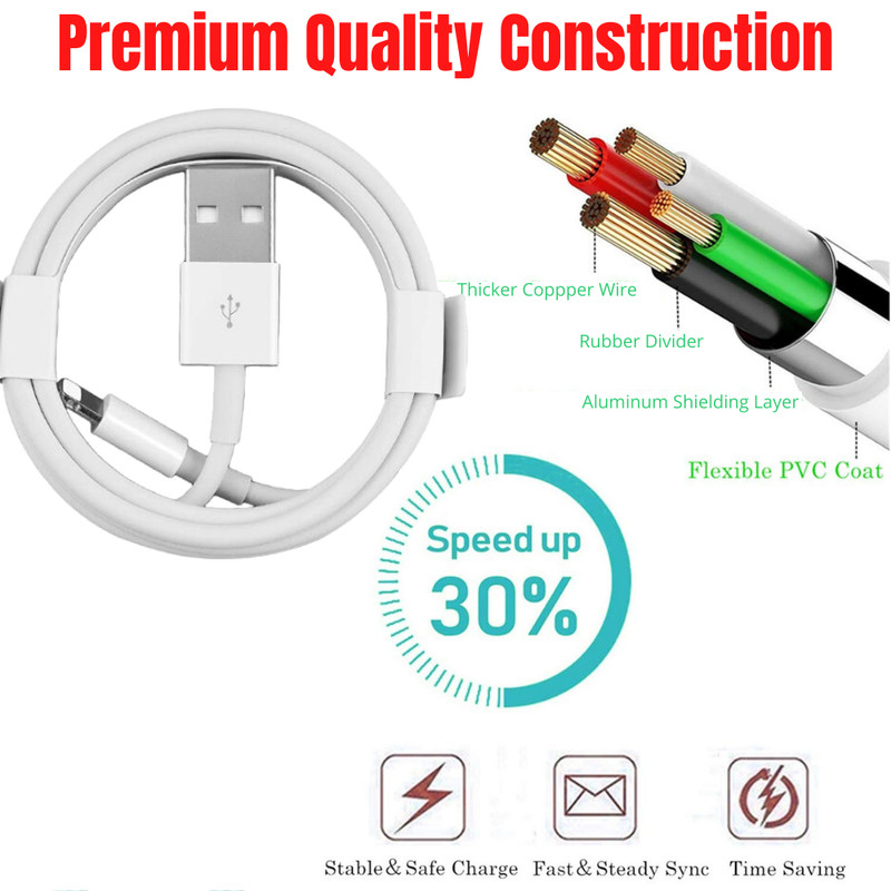 Lot Phone Cable Data Sync Cord For iPhone 12 11 XS Max X XR 8 6 SE iPad Charger gallery