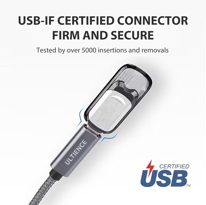 High-Speed USB C to A Adapter - 60W Charging, Universal Compatibility in Grey gallery