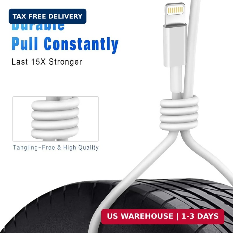 iPhone Charger 3 Pack 6FT MFi Certified Lightning Cable Fast Charging Cord gallery