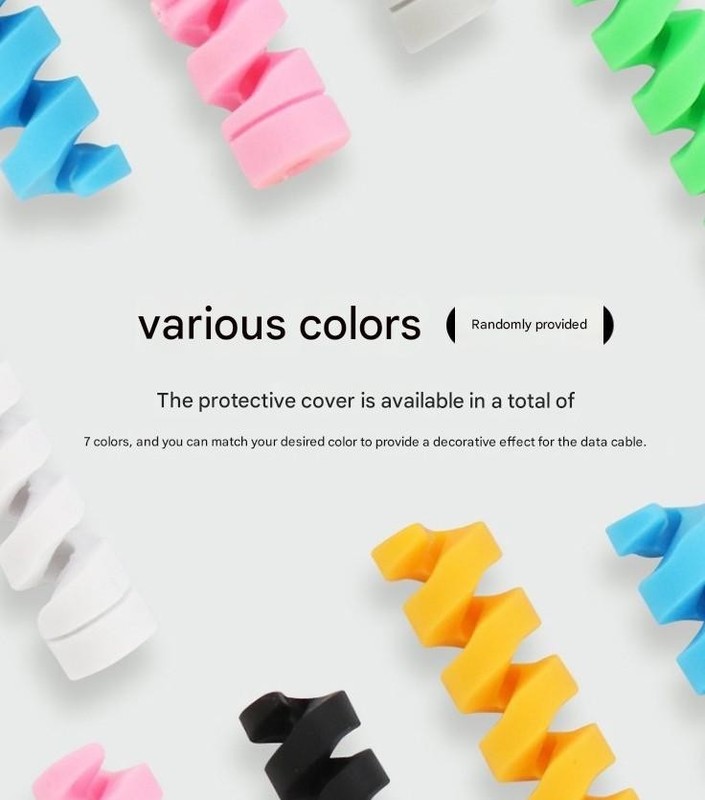 Cute Cable Protector 10pcs Charger Saver Anti Break Spiral Cord Cover Colorful gallery