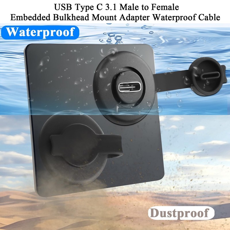 10Gbps USB 3.1 Threaded Fixed Short Cable Connector USB 3.1 to Female Embedde... gallery