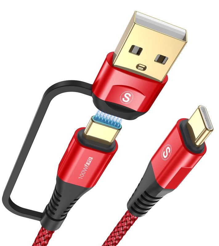 USB-C to USB-C Cable 10FT PD 100w iPhone 17 Charger 2 in 1 USB A/C to USB-C N…