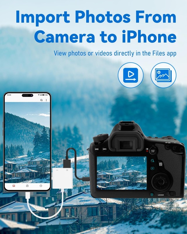 USB C to USB Camera Adapter with 30W Power Delivery Charging Port - Fast Data Tr gallery