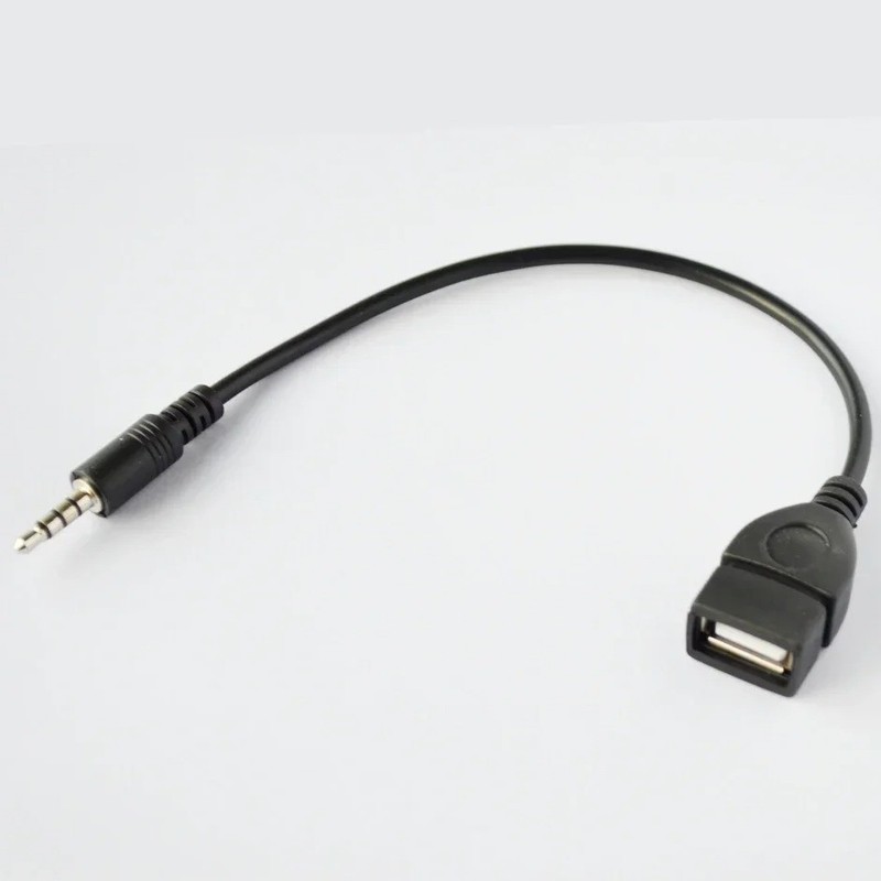 Audio AUX Jack 3.5mm Male to USB 2.0 Type A Female OTG Converter Adapter Cable