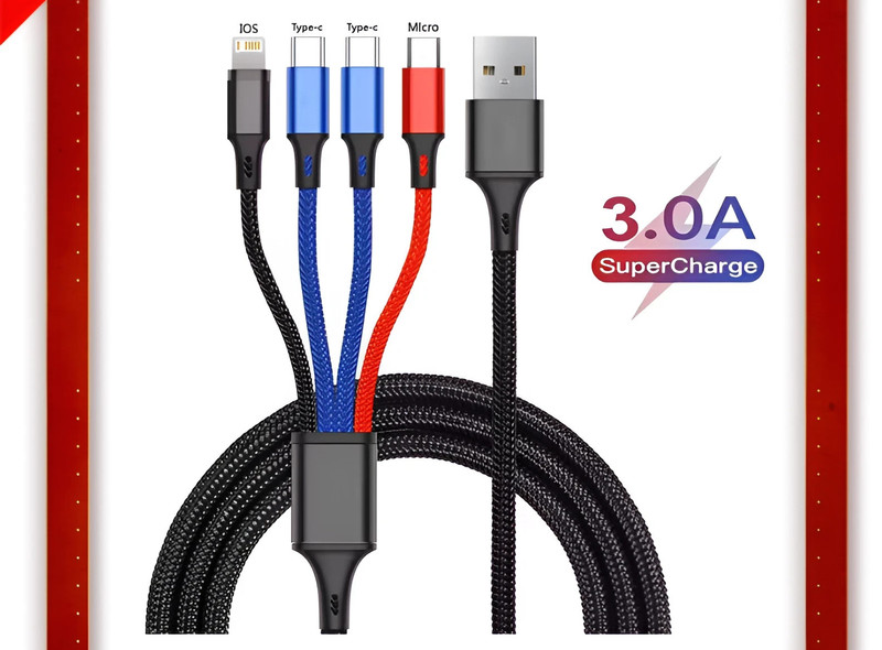 4 in 1 Multi USB Charging Cable Fast Charger Cord For iPhone Type C Micro gallery