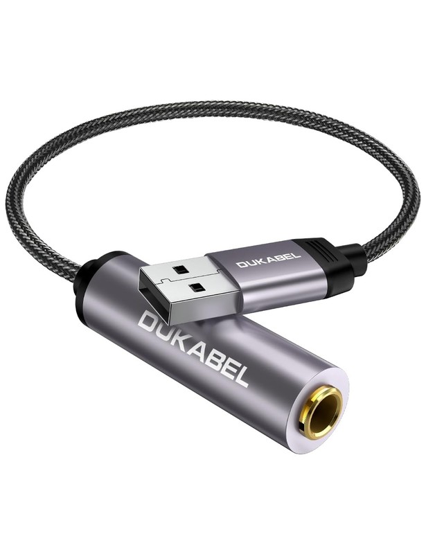 MOSWAG USB to 1/4 Jack Audio Adapter, USB to 6.35mm Female Headphone Aux Adapter
