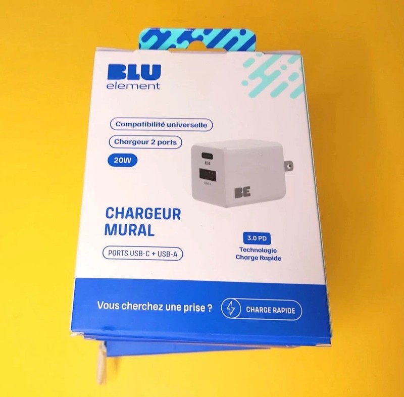 🔥STORE RETURNS🔥 LOT OF 4x WHITE & BLACK BLU ELEMENT WALL CHARGER USB-A USB-C gallery