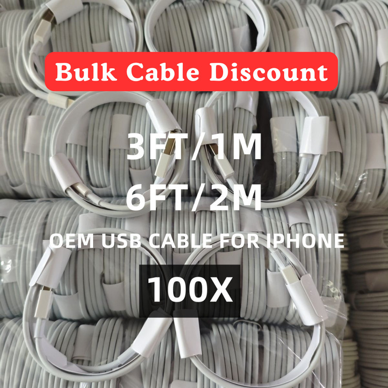 100X USB Cable Charger Cord Charging For iPhone 6 7 8 X 11 12 13 14 Pro iPad Lot