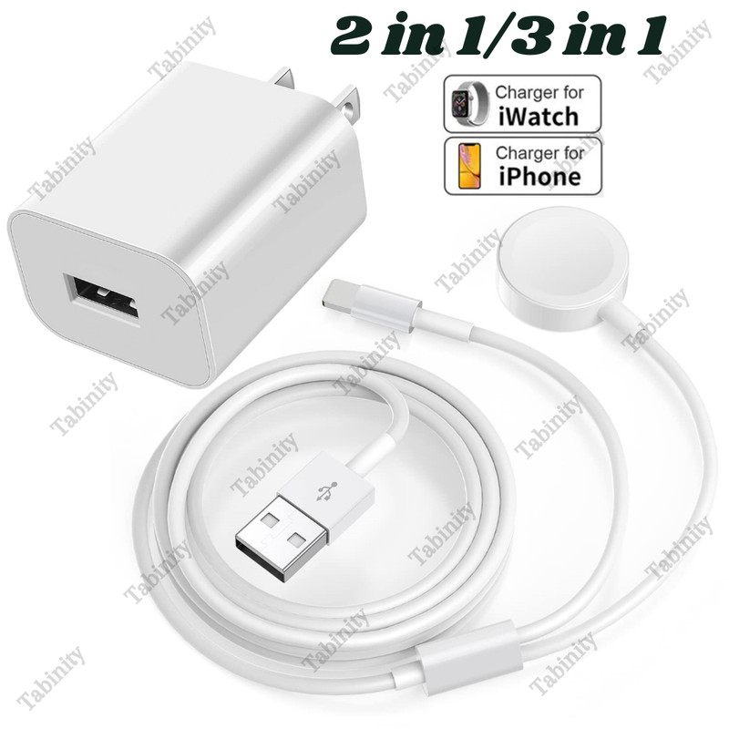 Magnetic USB Charger Cable Adapter Block For iPhone Apple Watch 7/6/5/4/3/2/1/SE