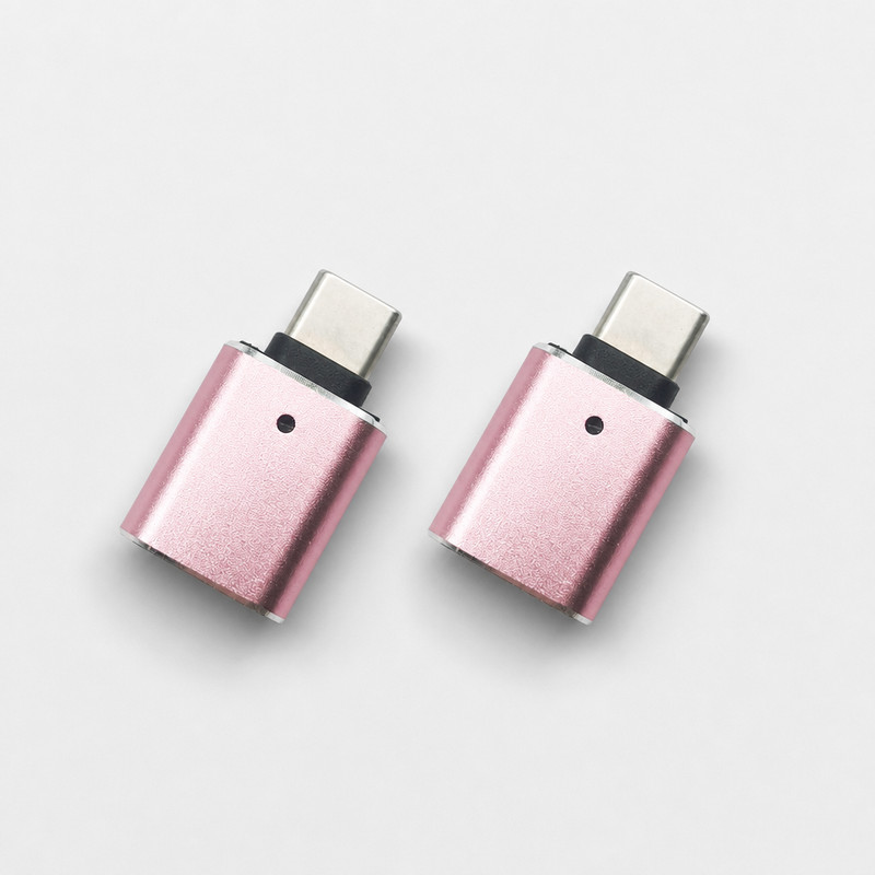 2-Pack Type-C Female to USB-A Male Adapter OTG Connector for Phone Car U-Disk
