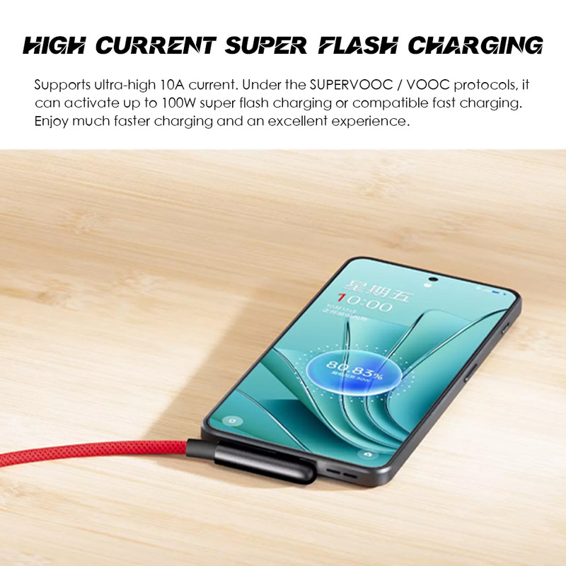 OnePlus USB‑A to Type‑C SUPERVOOC Charging Cable 1m 10A – L‑Shaped Gaming Cable gallery