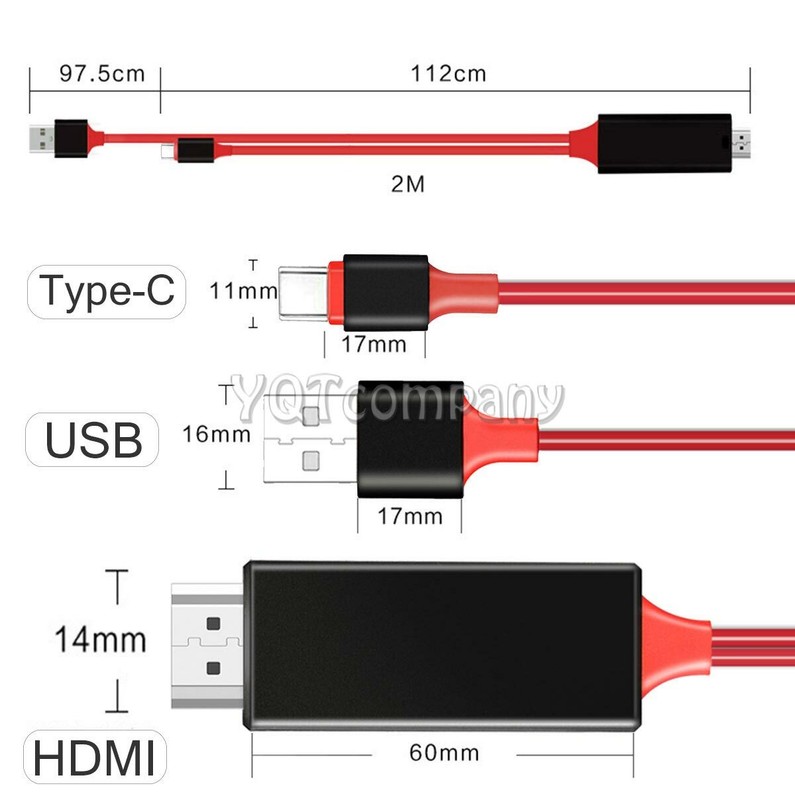 USB-C Type C to HDMI 4K 1080P HD TV Cable Adapter For Android Phones Samsung gallery