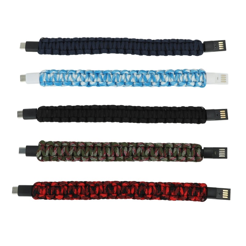 5Pcs Charging Cable Bracelet Type C Woven Cord Data Charger Bracelet gallery