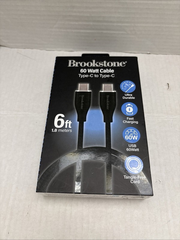 Brand new Brookstone USB-C to USB-C charging cable - Braided gallery