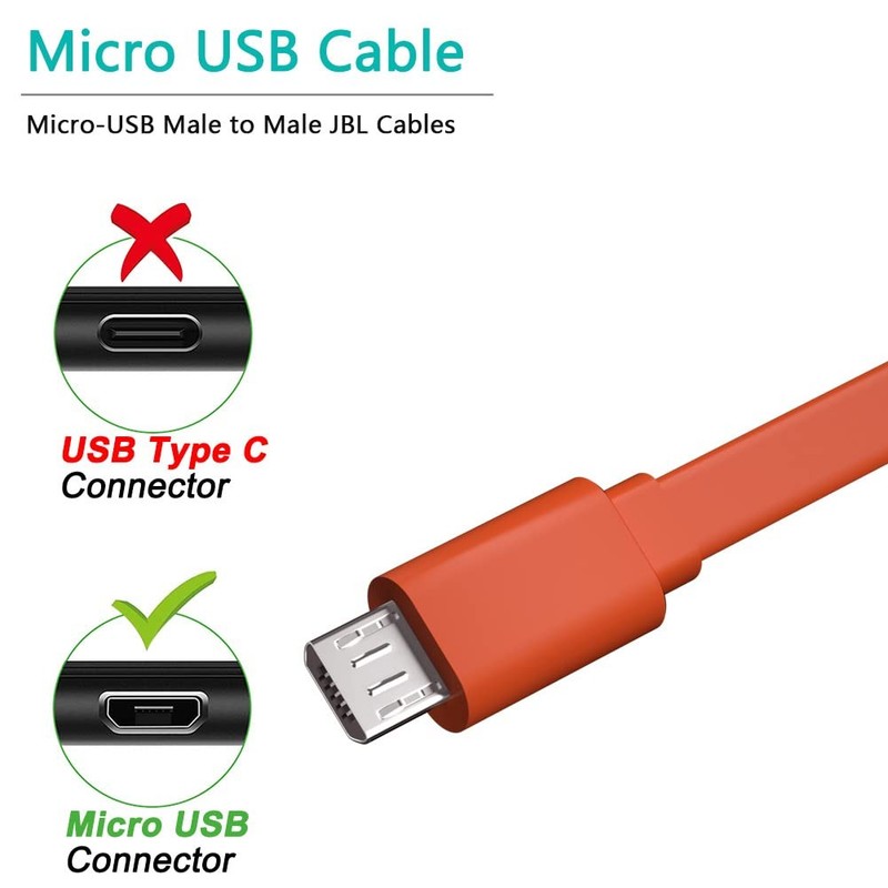 Charger Cord for JBL Speaker,Flat Micro USB Charging Power Supply Cable Cord ... gallery
