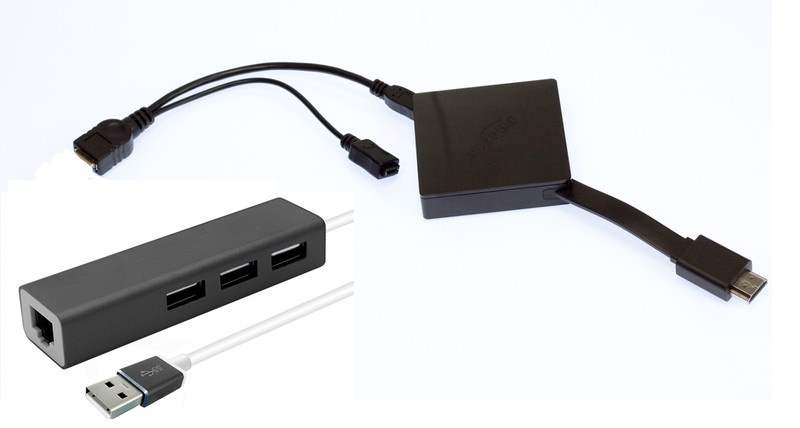 3 PORT USB HUB LAN Ethernet connector & OTG adapter for Amazon Fire (Gen 2 3 &4) gallery