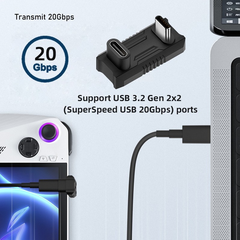 xiwai 20Gbps USB3.1 Type C Male to Female Power Data Video Adapter Opposite U gallery