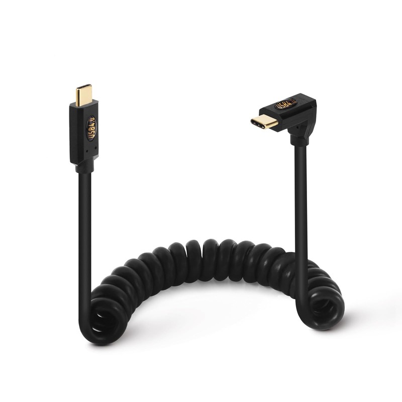 3.9ft USB 4.0 Type C Coiled Cable, Bidirectional 40Gbps, 240W PD Charging, 8K…