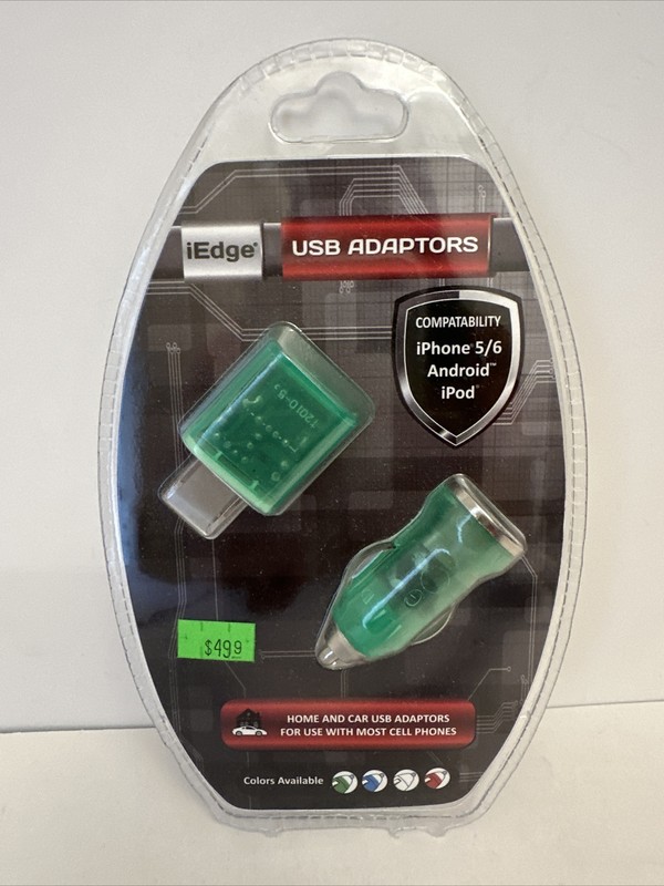 iEdge USB Home & Car Adaptors for use with most cell phones — NEW