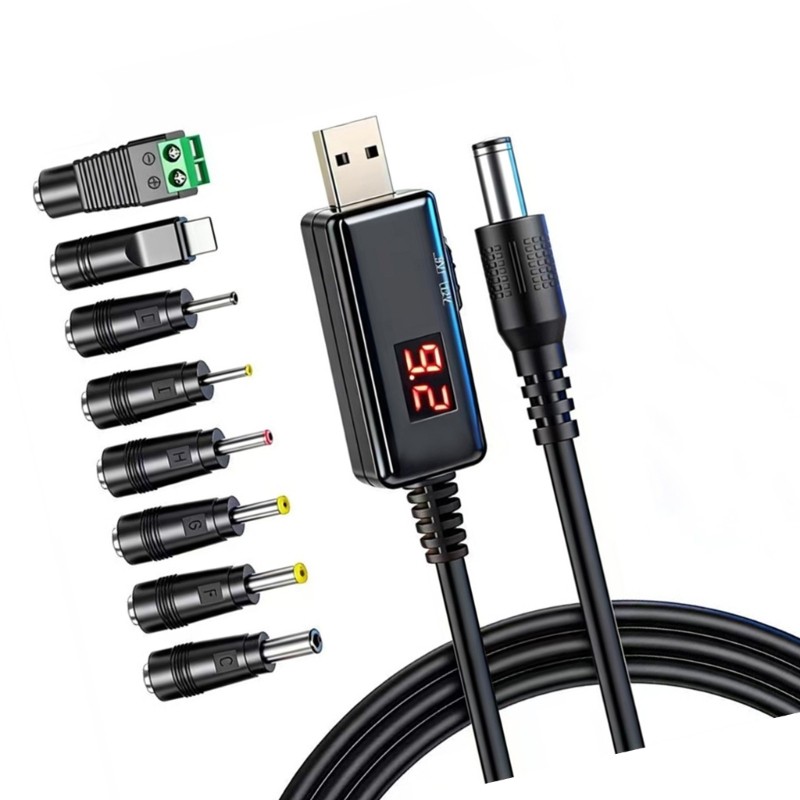 USB to DC5.5mm 5V/9V/12V Boost Power Cable 8 Adapters for Applications gallery