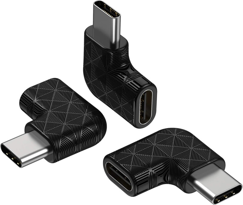 USB C Right Angle Adapter,90 Degree USB C to USB Type-C Male to Female Adapter ( gallery