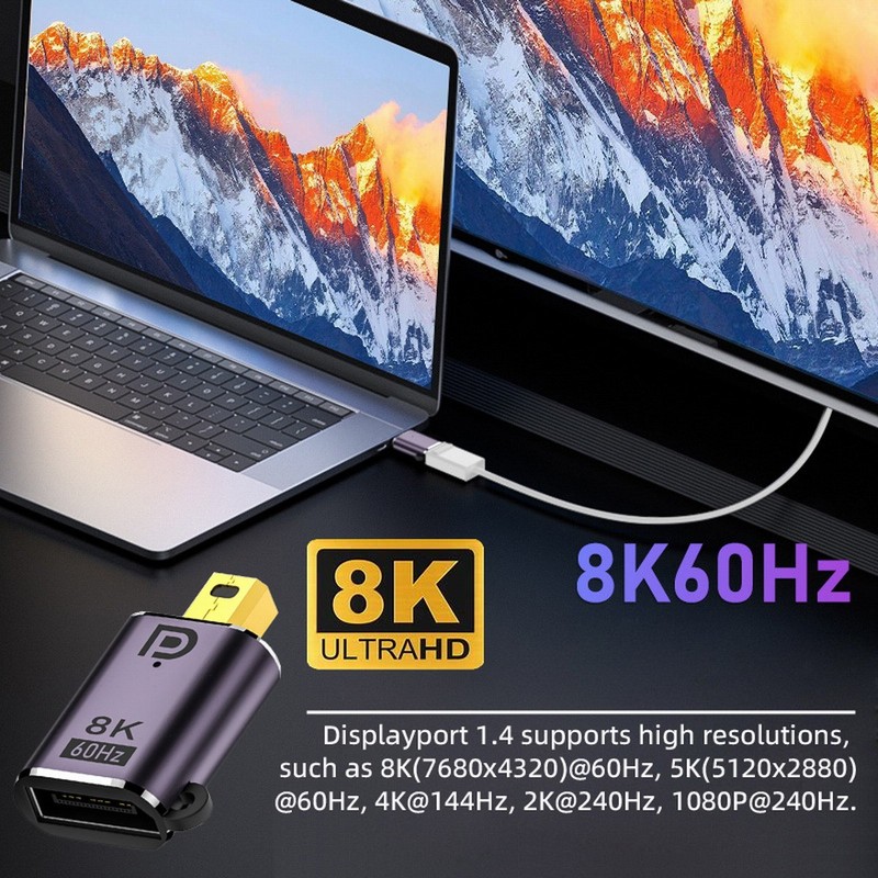 Chenyang Male to DP Female 8K 60hz Adapter Ultra-HD UHD 4K 144hz 7680*4320 gallery