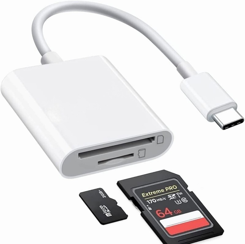 USB C to SD/TF Card Reader, Type C to SD/Micro SD/SDXC/SDHC Card Adapter-0.3fit gallery