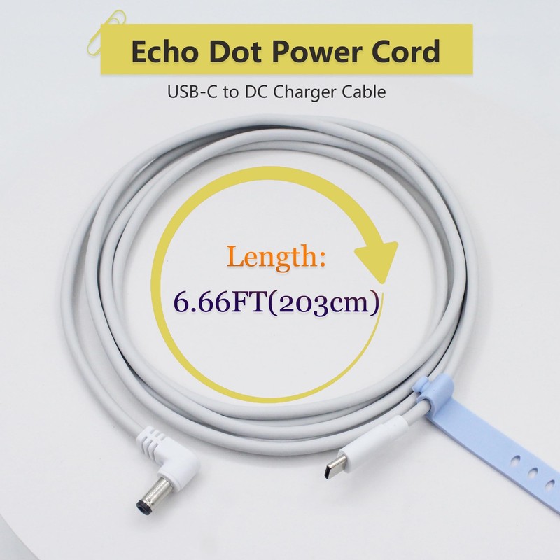 USB C Charger Cable for Echo Dot 3rd/4th Gen Echo Dot 3rd/4th Gen with Clock ... gallery