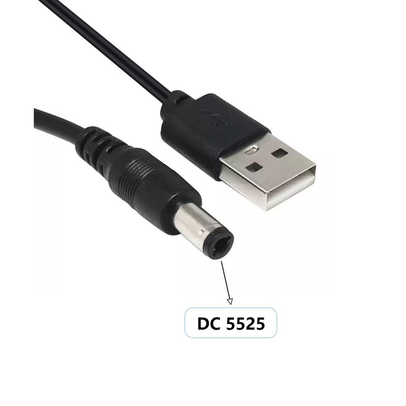 2 PCS USB A Male To DC 5.5mm x 2.5mm Power Cable 3FT 22AWG 5V 3A DC5525 gallery