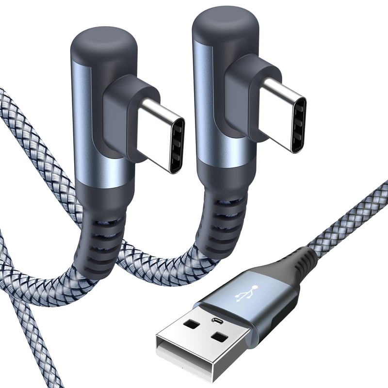 USB Charger Cable Right Angle [2-Pack,10FT] iPhone 17 Charger Braided Cord fo...
