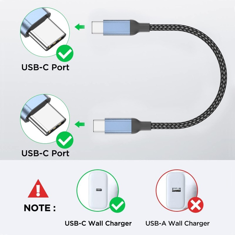 C to C Cable Short 6 inch, 3 Pack Fast Charging USBC Charger Cord gallery