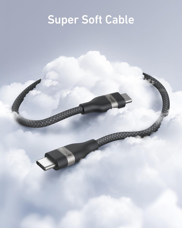 Anker Nano USB C Cable, 240W Flexible Multi-Color Braided Cord, 6ft, Black gallery