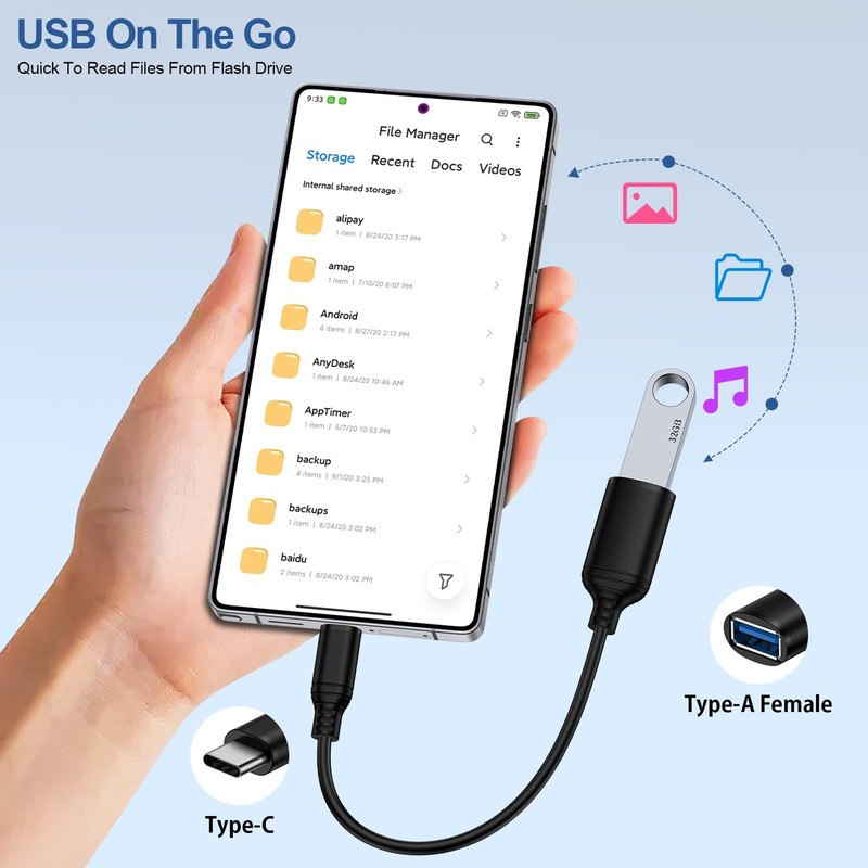 USB to USB C Adapter Cable Type C OTG Cable for iPhone 17e 17 Pro Max 17Pro 1... gallery