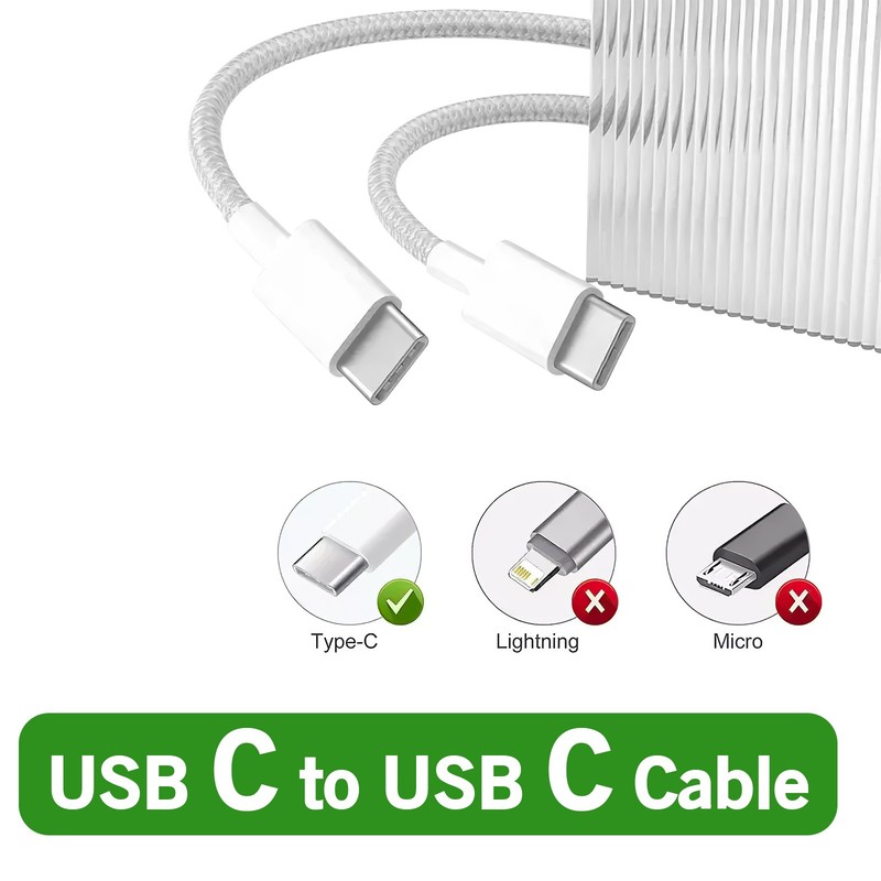 USB C to USB C Cable Fast Charger Cord for iPad Pro, iPad Air, iPhone 16, 15 Pro gallery
