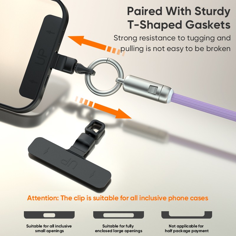240W Type-C to Type-C 2 in 1 Phone Lanyard Fast Charging Cable, Data Transfer gallery