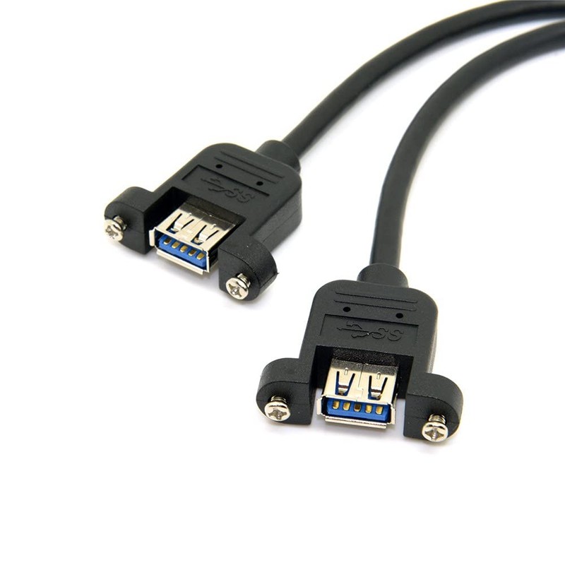 USB 3.0 Dual Ports A Female Screw Mount Type Motherboard 20pin Header Cable gallery