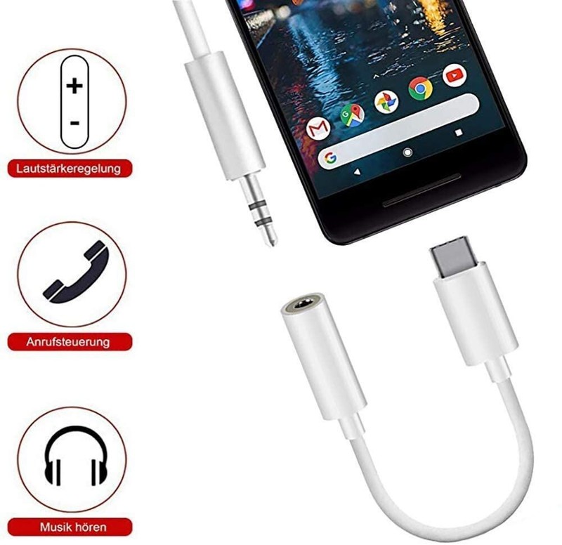 USB Type C to 3.5mm Headphone Audio Aux Stereo Cable Adapter For Samsung Huawei