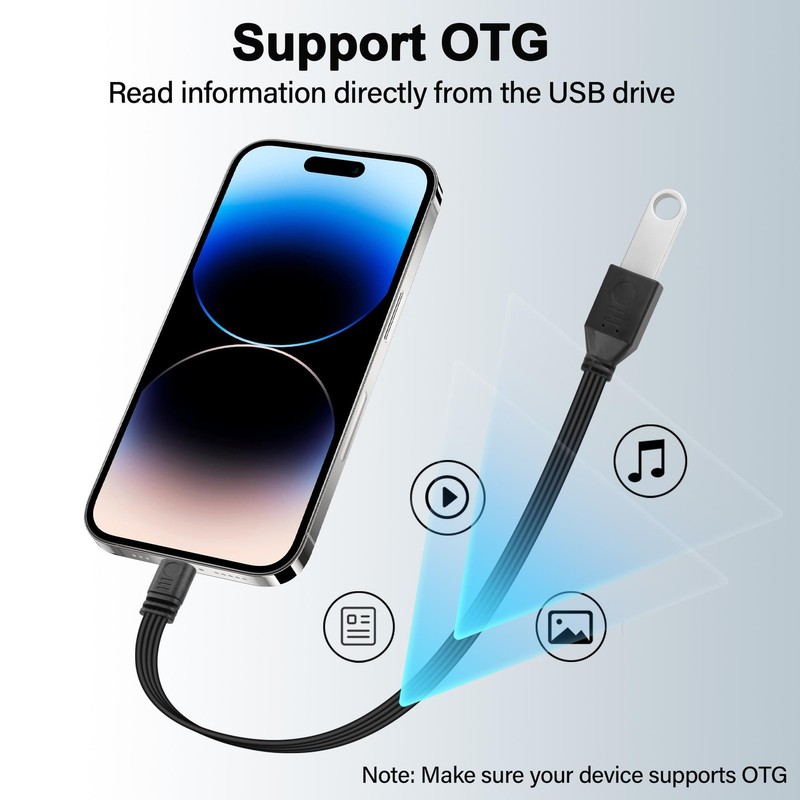 USB Type C To USB A 2.0 Cable Male Female Fast Charging Data Flat 1FT/30CM gallery