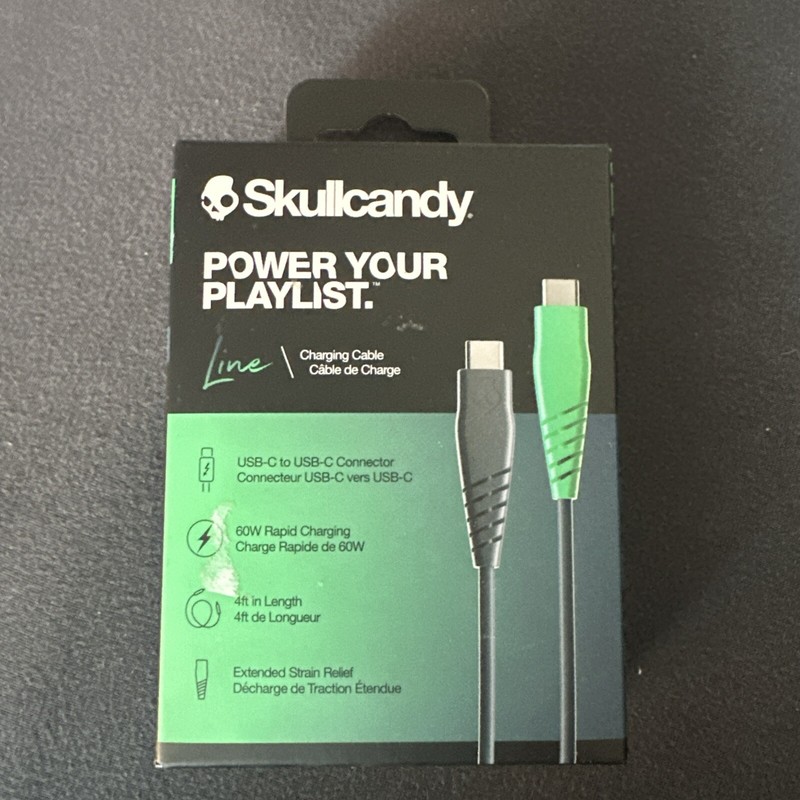 Skullcandy Line USB-C to USB-C 60W Rapid Charging Cable – Standard Issue 4ft