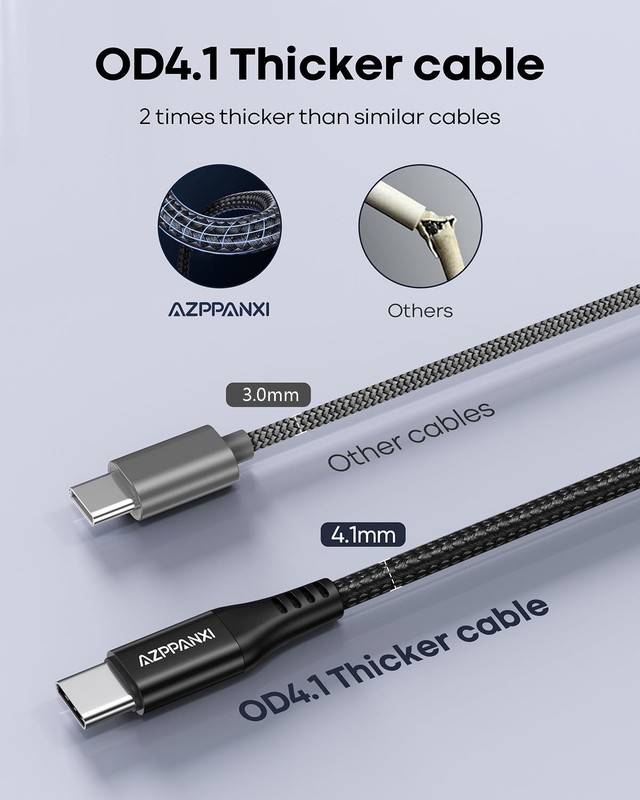 Flexible 20ft USB C Cable for Galaxy/LG/Switch gallery