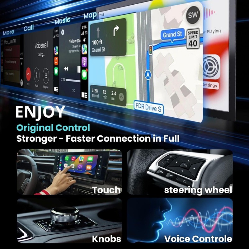 2-in-1 Wireless CarPlay & Android Auto Adapter (2026 Upgraded WiFi 6-BT 5.4) ... gallery