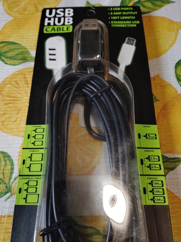 NIB Gadget Gear 10 FT Standard USB Charger Cable 3 USB Ports 5 AMP Output gallery