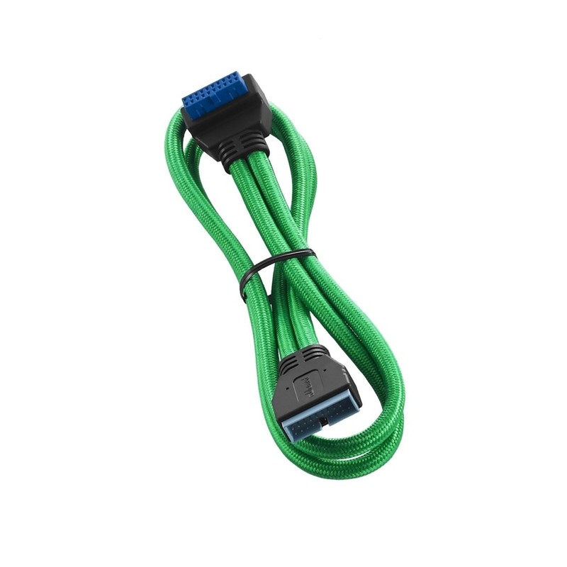 ModFlex Sleeved Right Angle Internal USB 3.0 Extension Cable Green 50cm