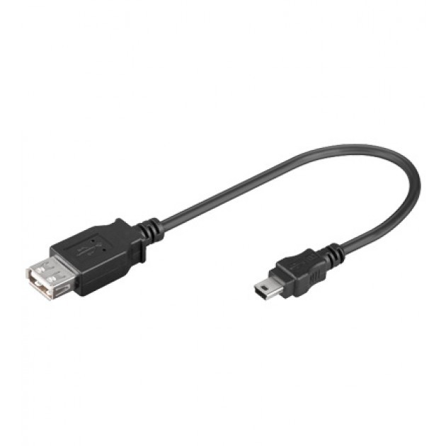 USB 2.0 A Female/Mini Cable B 5 Pin Male 0.2m Black ICOC MUSB-AF-002