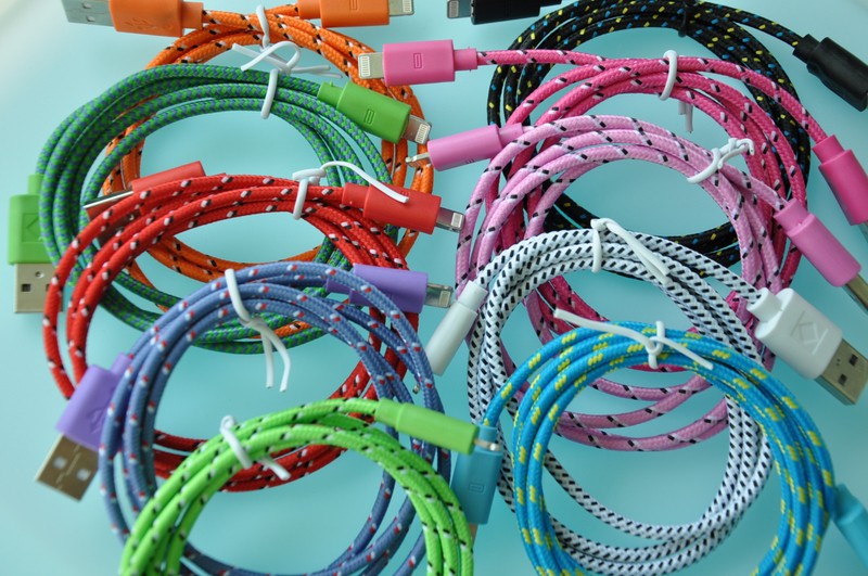 ROUND BRAIDED 6FT fabric power charge cable FOR iphone 5 5s c 6 7 plus data sync