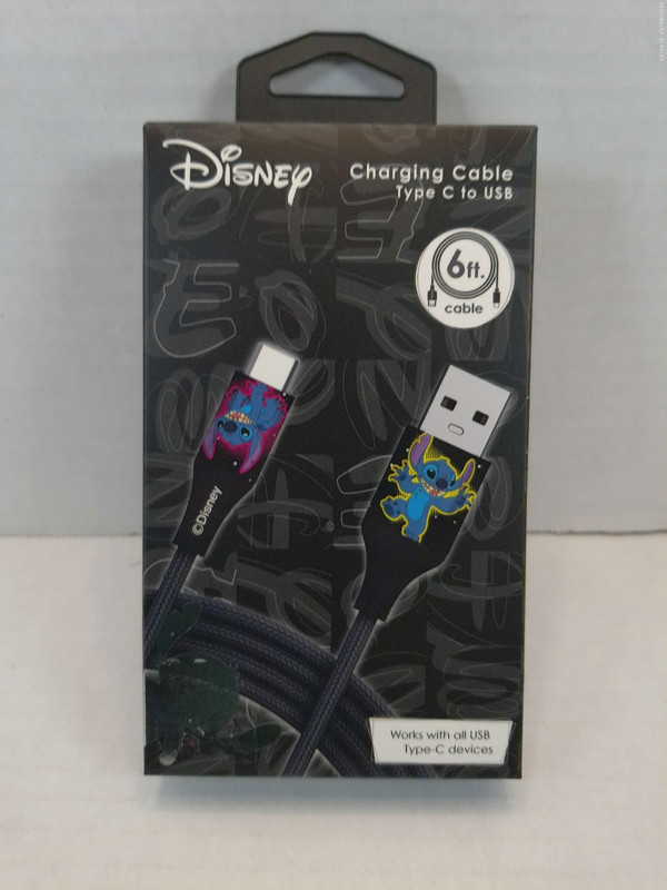 Disney Stitch 6 ft Charging Cable USB To USB-C Tranfer Files Max Output